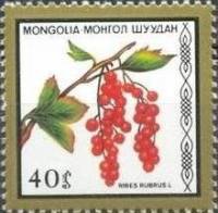 (1987-044) Сцепка (2 м) Монголия "Красная смородина"    Съедобные ягоды III Θ
